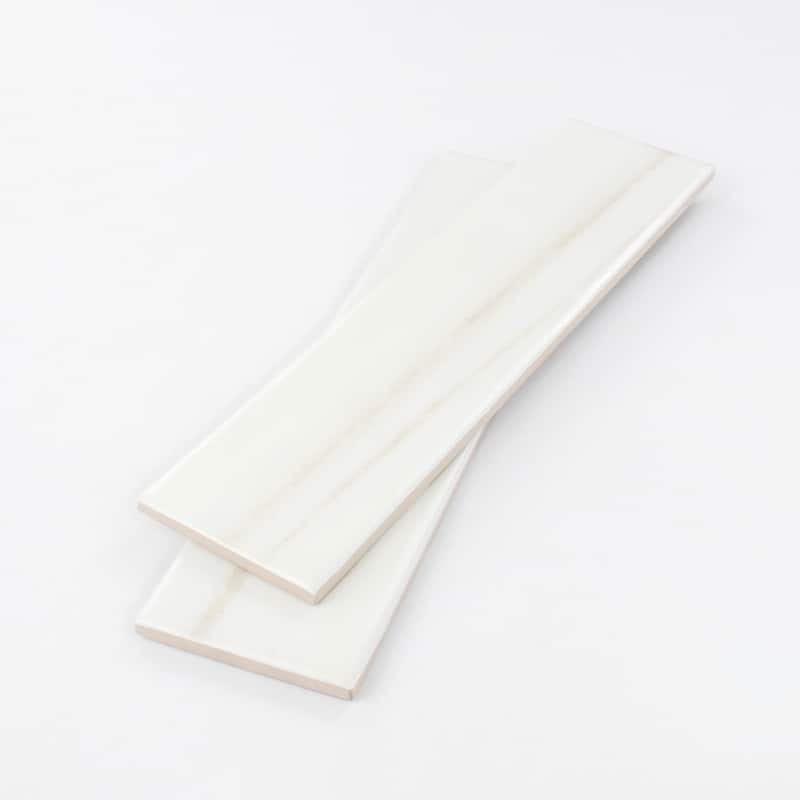 Alpine 3 in. x 12 in. Blanc Gloss Glazed Ceramic Subway Wall Tile