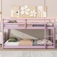 preview thumbnail 11 of 20, Solid Rubber Wood Twin Over Twin Loft Bed with Ladder, Sturdy Slats for Upper & Lower Bed Platforms Pink