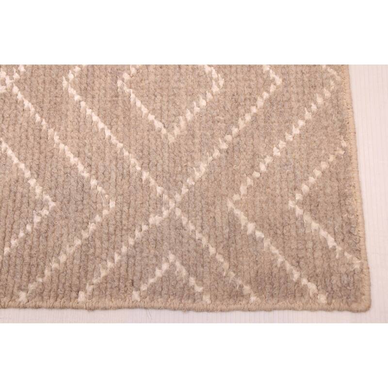 ECARPETGALLERY Hand-knotted Tangier Taupe Silk, Wool Rug - 5'1 x 7'11