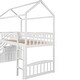 preview thumbnail 14 of 26, Twin Size Loft Bed with House Roof, Storage Steps, Slide, Ladder and Guardrails, Stairway Platform Bed for Kids Boys Girls