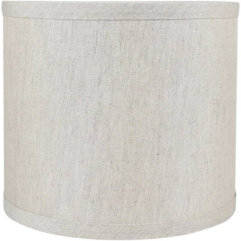 Classic Drum Smooth Linen Lamp Shade, 8" to 16" Bottom Size - 8" - Oatmeal