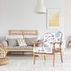preview thumbnail 2 of 9, Costway Modern Accent Armchair Fabric Lounge Chair w/Rubber Wood Leg - Multi Color