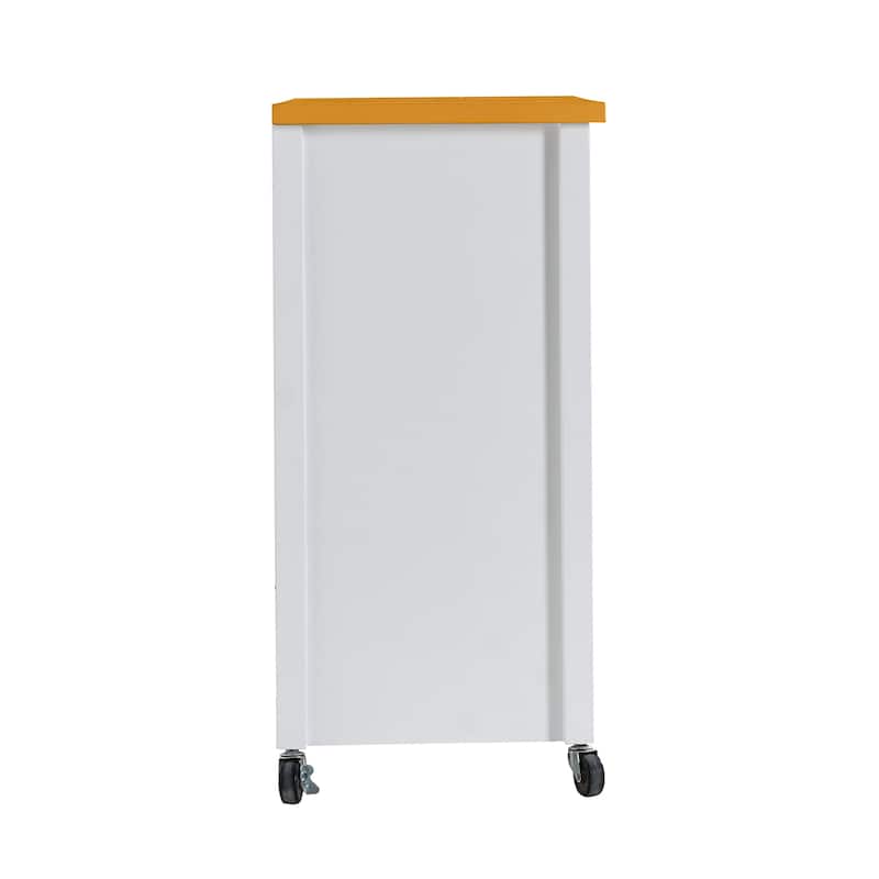 Rolling Kitchen Island Cart with Wood Top,Drawers and Towel Bar