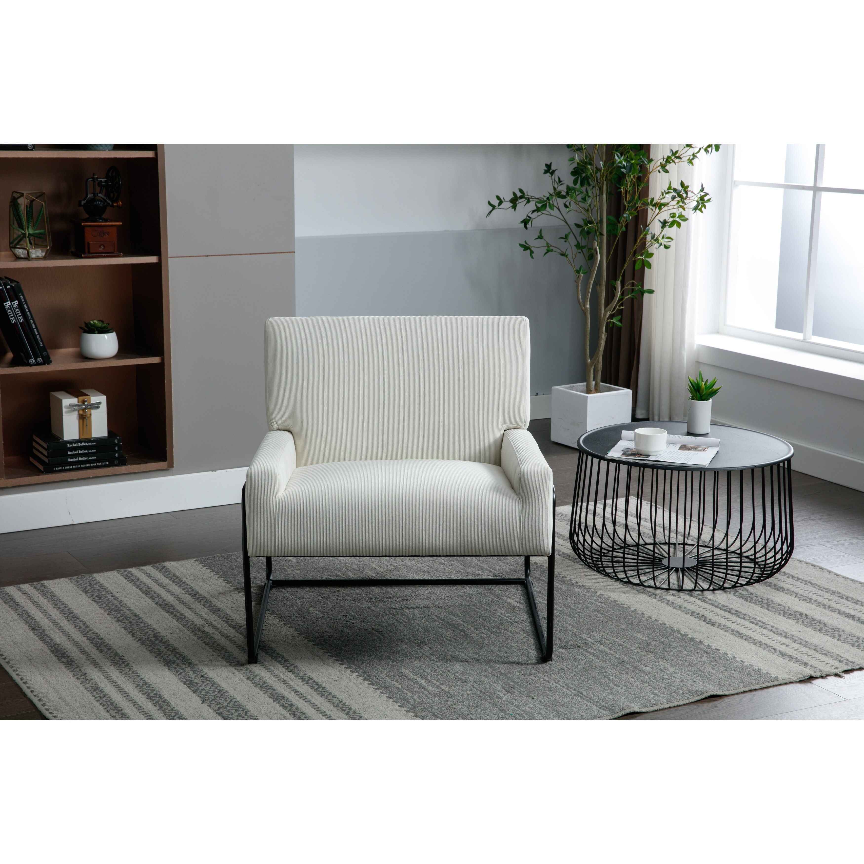 High Density Soft Armchair Premium Accent Chair with Metal Frame Single Chair