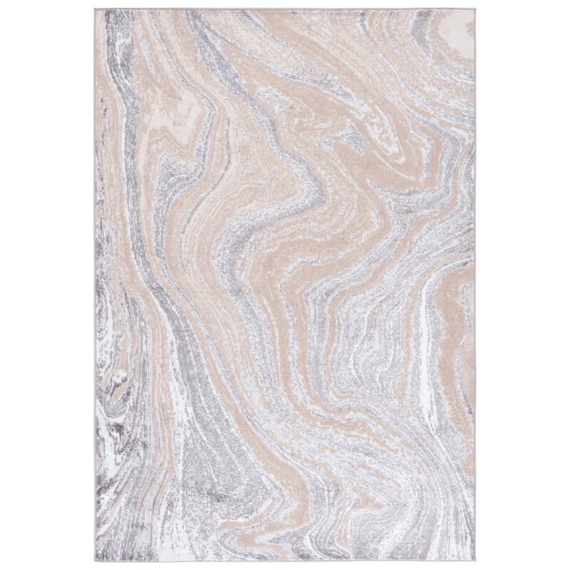 SAFAVIEH Amelia Octaviea Modern Abstract Rug - 6'7" Square - Beige/Grey