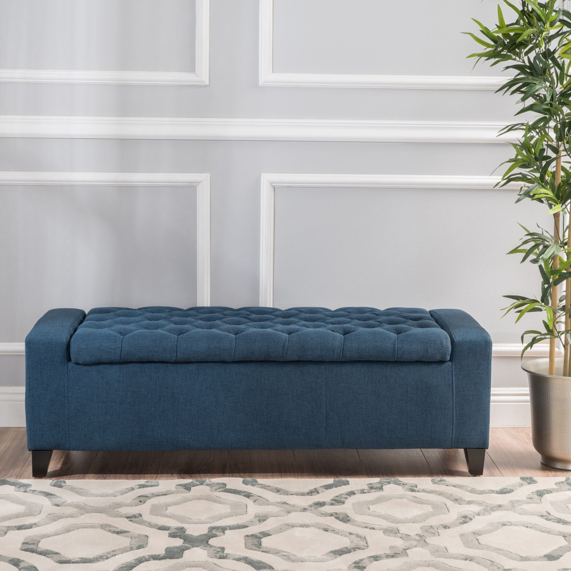 Hikaru Fabric Storage Ottoman by Christopher Knight Home