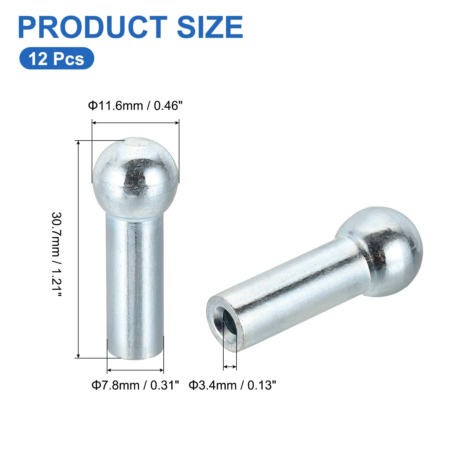 12Pcs Gym Wire Rope Spherical Stopper, Cable Ball Stopper for 5mm Cable Gym - Silver