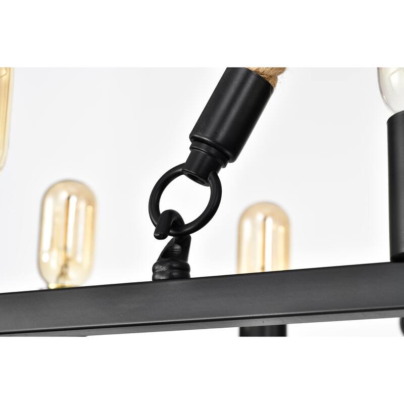Kitchen Island Chandelier Linear Matte Black 14-Light