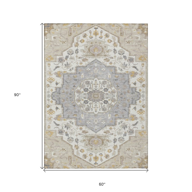 HomeRoots Oriental Traditional Rectangle Outdoor Rug