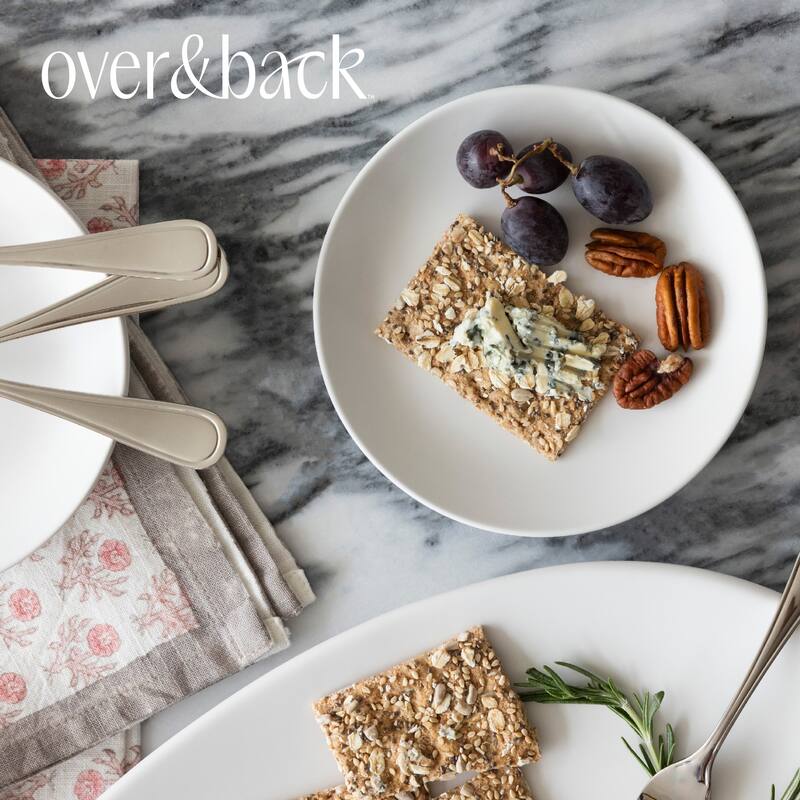 over&back Coupe Semi-Matte Stoneware Appetizer Plates, Set of 4