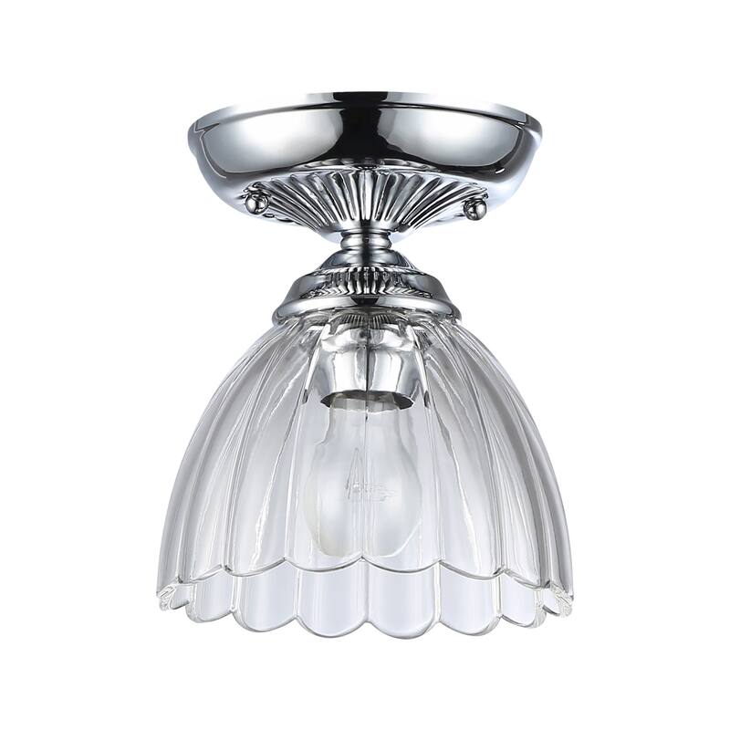 Golden Lighting Audra 1-light 7in Semi-Flush Mount in Chrome - 1-Light 7" Semi-flush