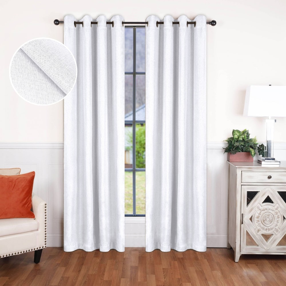 Superior Linen Washable Room Darkening Curtains, Set of 2 Panels