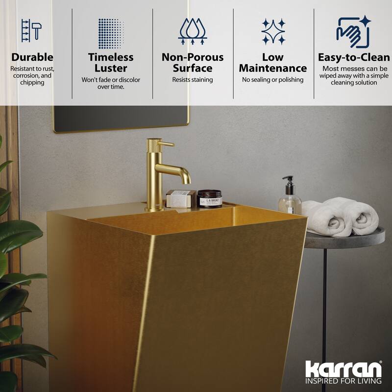 Karran USA CCP500 Cinox 19-3/4" Rectangular Stainless Steel Pedestal
