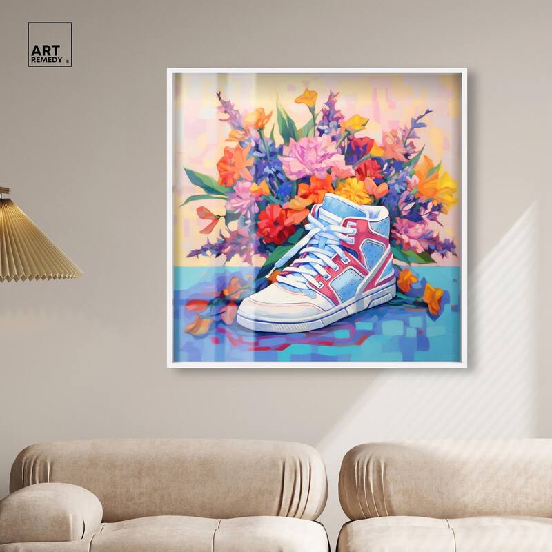 Colorful Sneaker Bouquet II Shadowbox by Art Remedy