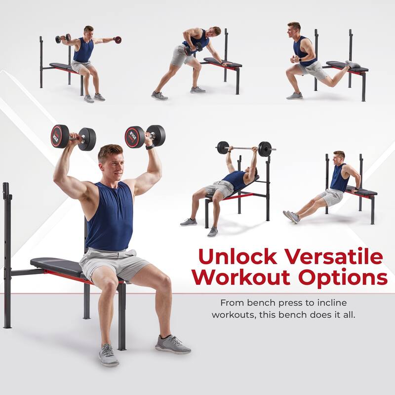 Adjustable Standard Incline Weight Bench with Rack BH623008 - Gray - 48.8 x 32.3 x 44.8