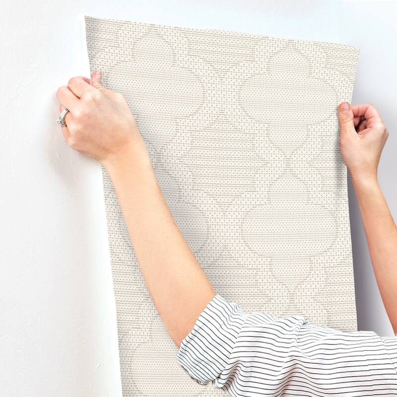 A-Street Prints Ernest Taupe Quilted Quatrefoil Wallpaper