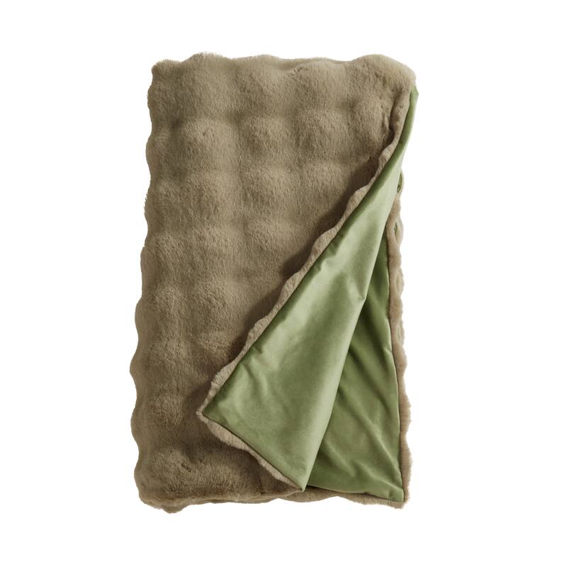 Plush Faux Fur Throw Blanket - Soft Lined Decorative Throw for Couch, Sofa, & Bed, 50"x60"
