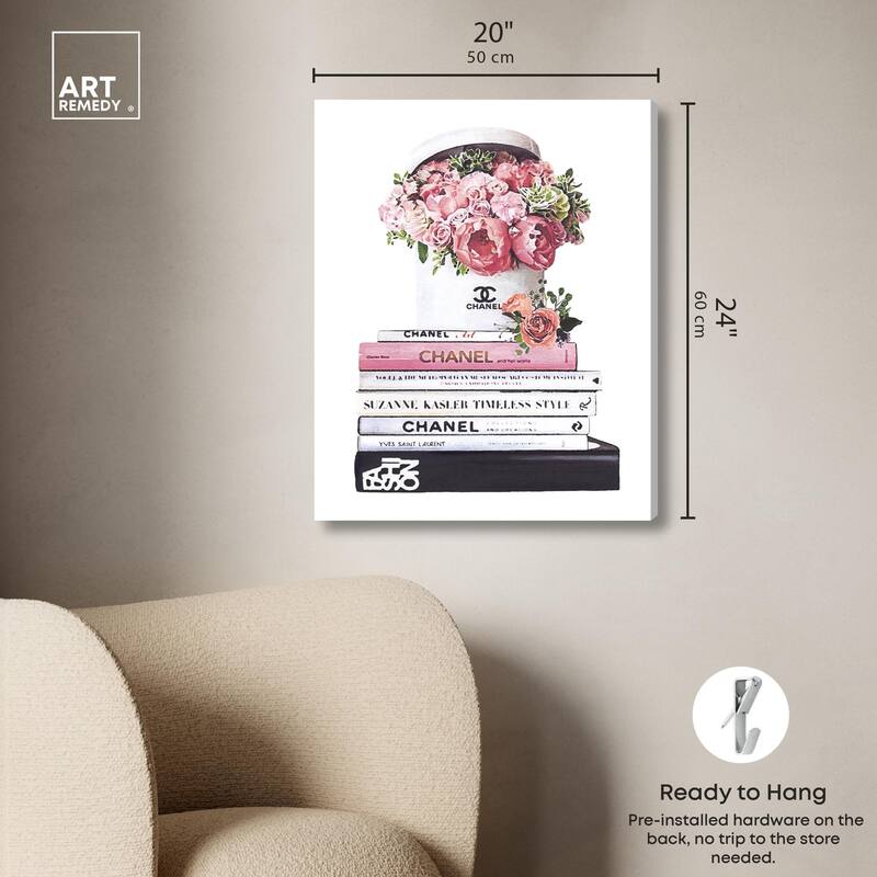 Doll Memories - Roses upon Books Canvas by Art Remedy, Gallery Wrapped