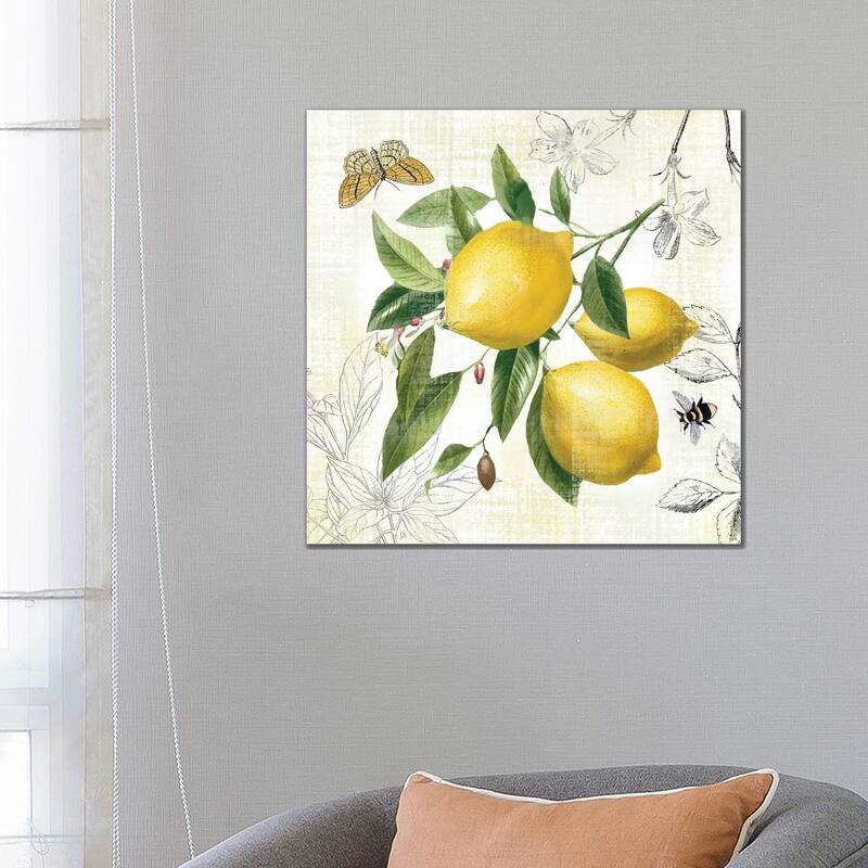 iCanvas "Linen Lemons II" by Nan Canvas Print - 26x26x1.5