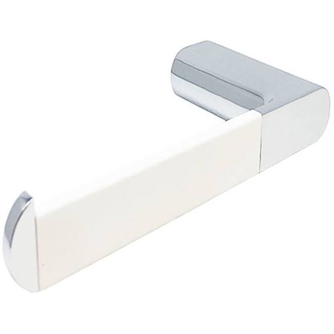 WS Bath Collections Mito Wall Mounted Spring Hook Toilet Paper Holder - Chrome / White Soft Touch