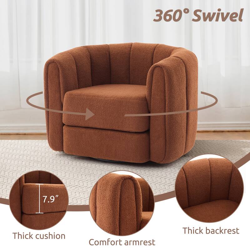 Modern Round Armchairs with Upholstered for Living Room
