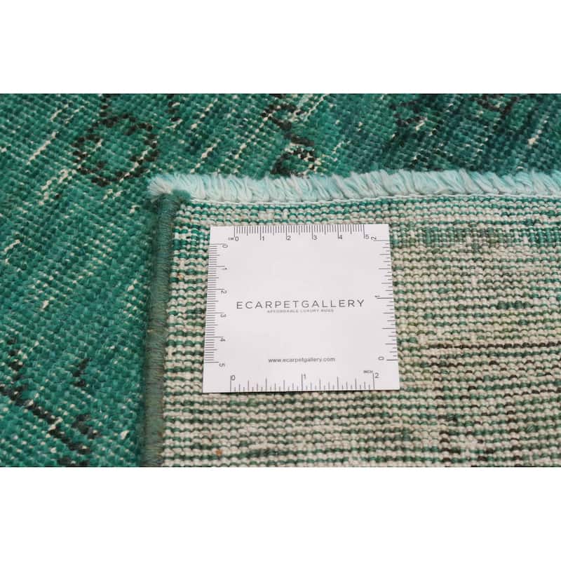 ECARPETGALLERY Hand-knotted Color Transition Green Wool Rug - 3'3 x 10'3