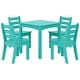 preview thumbnail 57 of 68, Polytrends Garden Party Kids Outdoor 5-Pieces Dining Set Turquoise