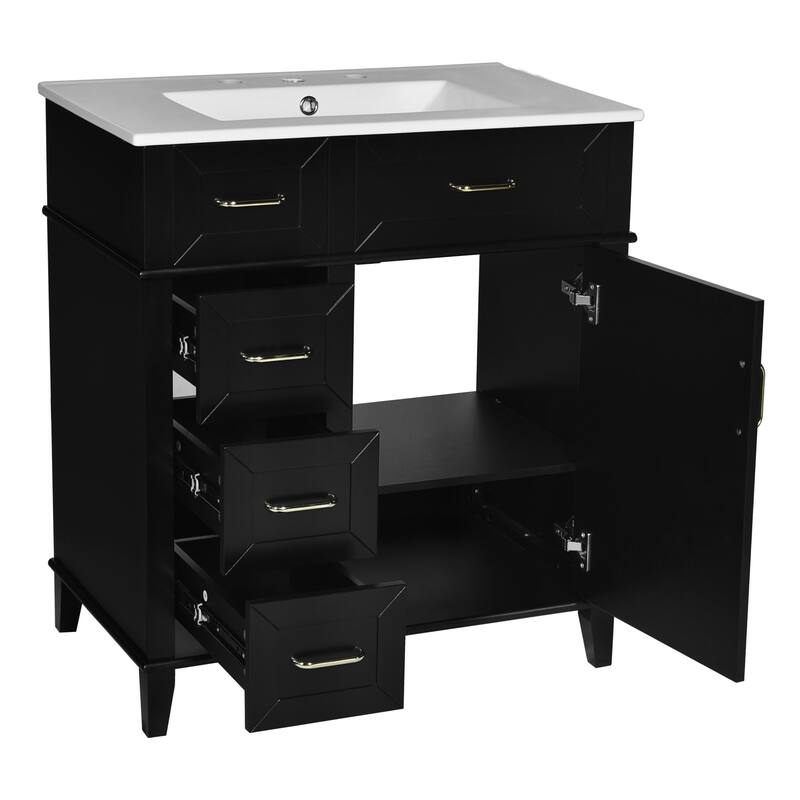 30" Bathroom Vanity with Ceramic Sink