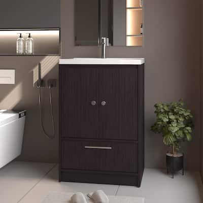 Sinclair Freestanding Bathroom Vanity with Sink, Two Doors and Bottom Drawer