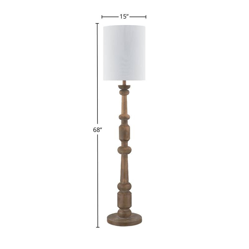 Christian 68" Floor Lamp with Fabric Shade - Brown
