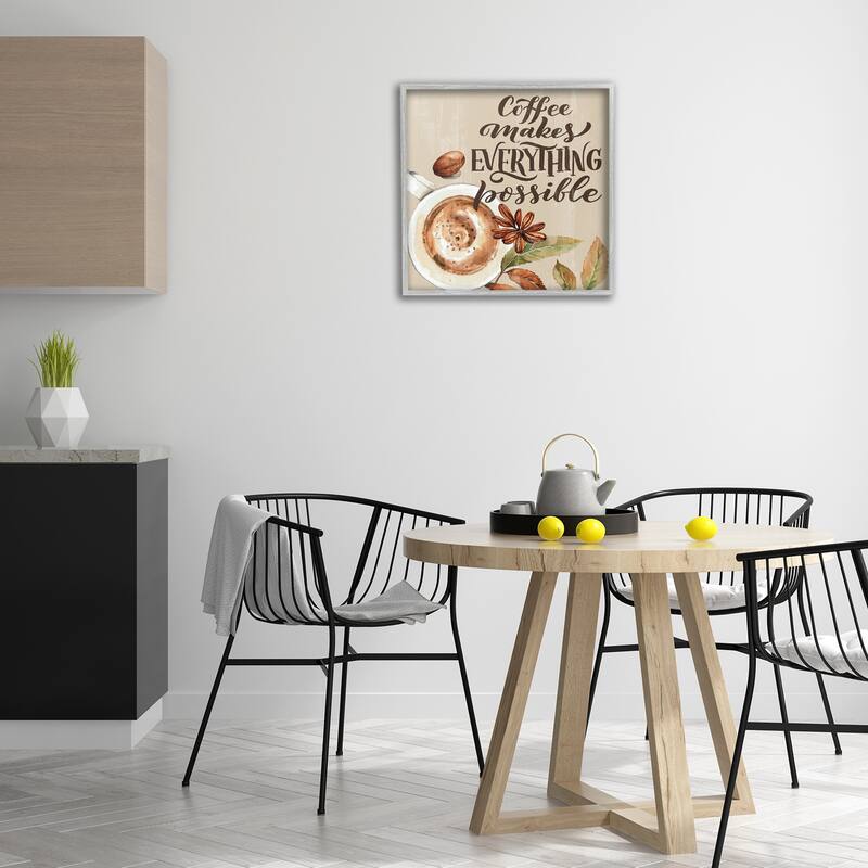 Stupell Rustic Coffee Makes Possible Framed Giclee Art Design By Kim Allen