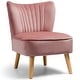 preview thumbnail 29 of 37, Costway Armless Accent Chair Modern Velvet Leisure Chair Single Pink