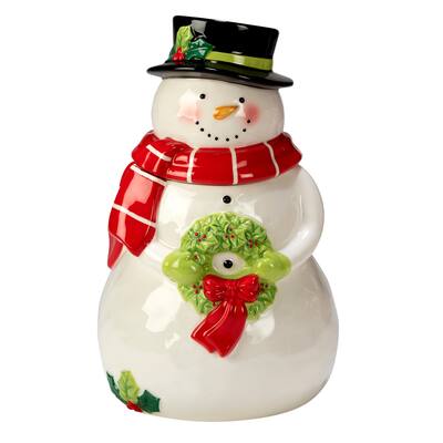 Certified International Holiday Magic Snowman 78 oz. 3-D Cookie Jar