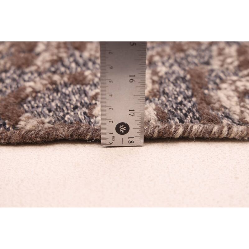 ECARPETGALLERY Hand-knotted Tangier Dark Brown Wool Rug - 5'3 x 7'10