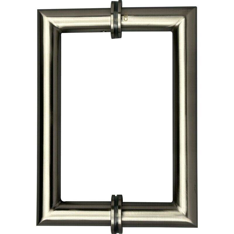 CEL 8"x 8" Mitered Corner Back to Back Shower Door Pull Handles - Brushed Nickel