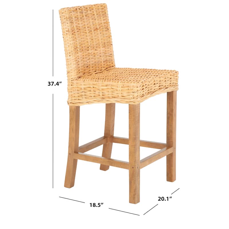 SAFAVIEH Tobie Rattan 23.6-inch Counter Stool