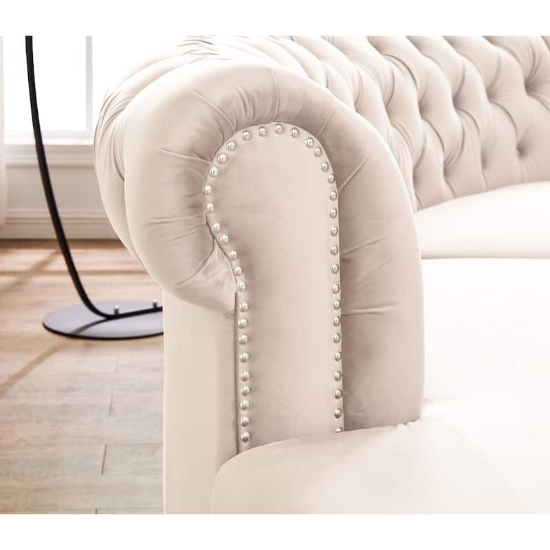 Mousseau 138.6" Velvet Symmetrical Modular Sectional
