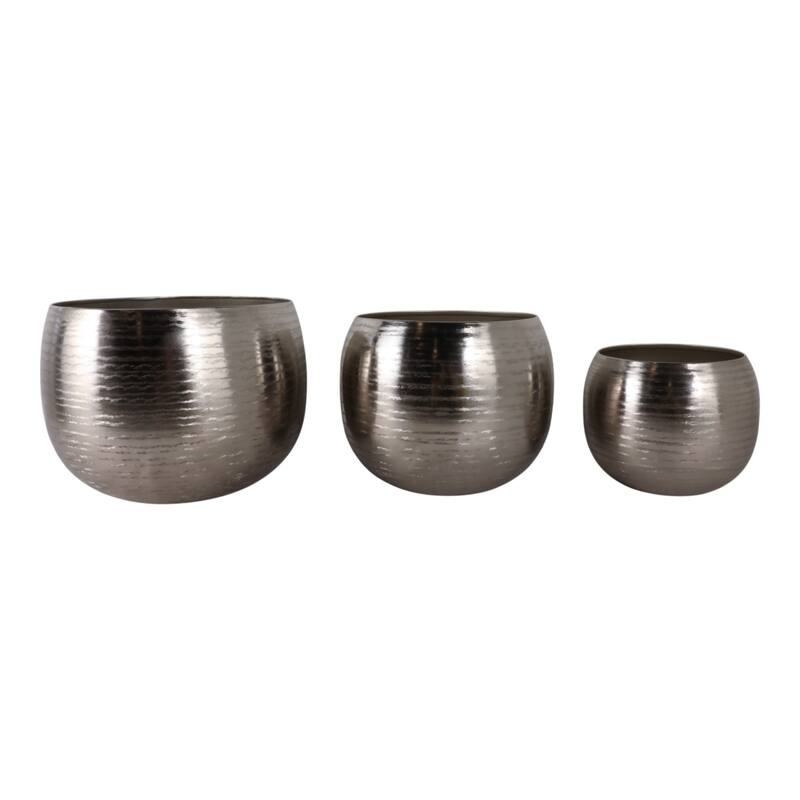 Metal Modern Decorative Planters Garden or Indoor Display (Set of 3) - 14" x 14" x 11"