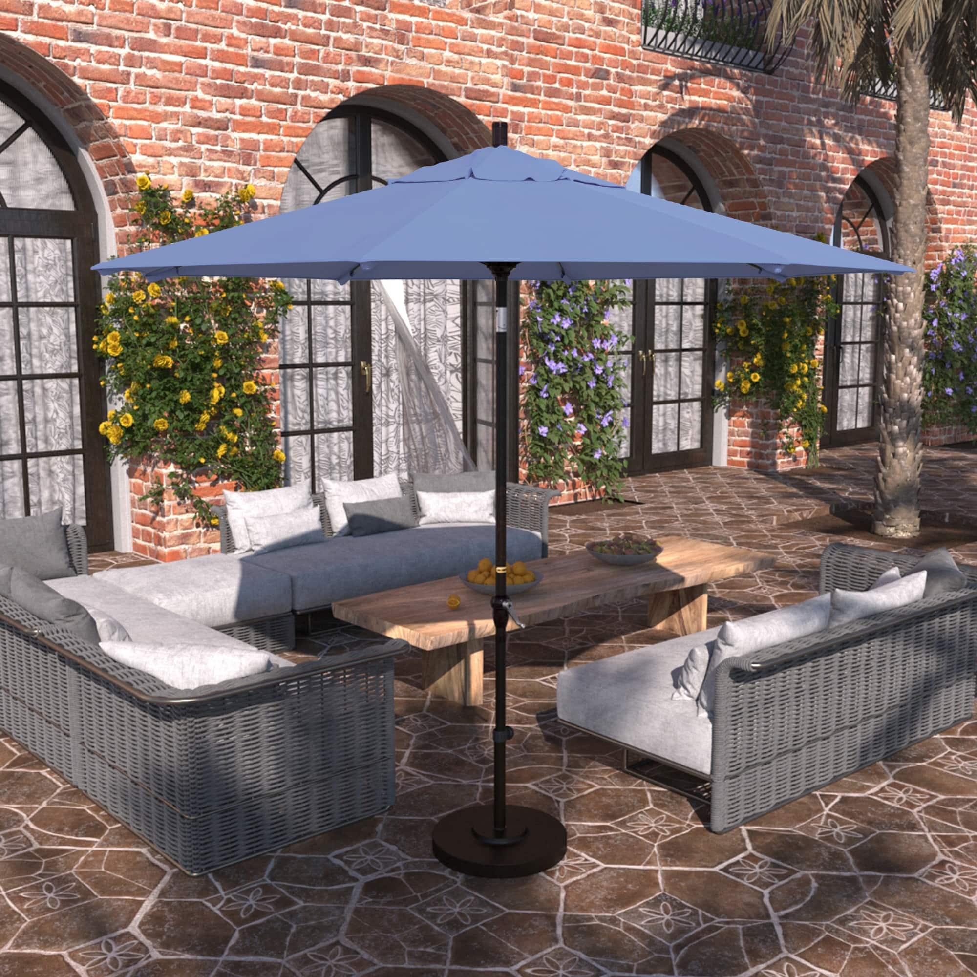 denim blue patio umbrella SUPERJARE 13FT Outdoor for Patio, Double sided Pool Umbrellas with Fade Resistant Canopy, Large Table Umbrella for Deck, Market, Backyard dark charm to your patio with this 9ft 9 ft. Aluminum Market Umbrella