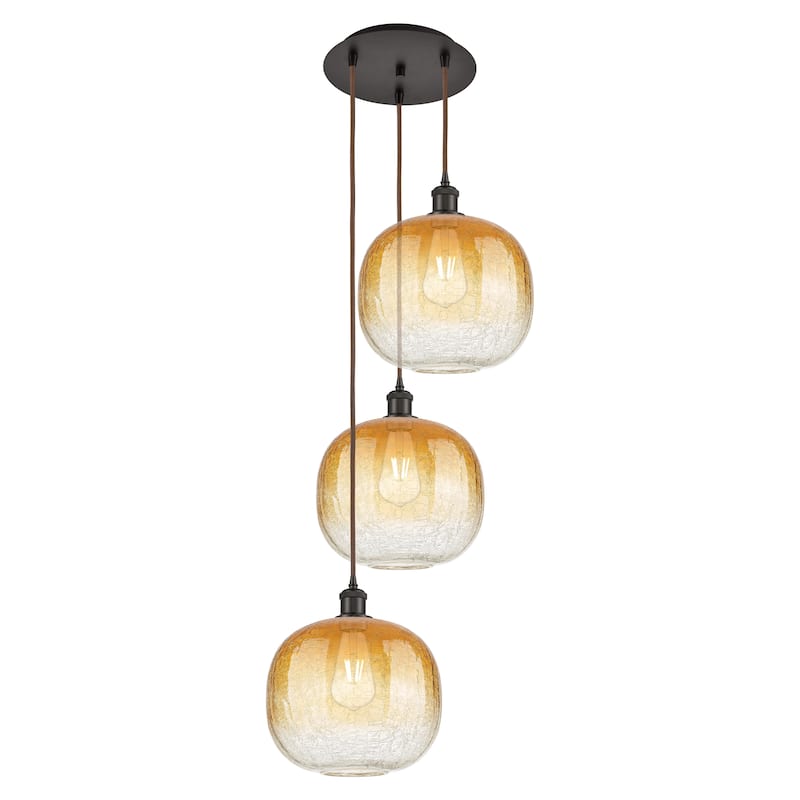 Innovations Lighting Endless Possibilities Ballston - Brookhaven Sphere - 3 Light 17" Cord Hung Multi Pendant - Oil Rubbed Bronze/Amber