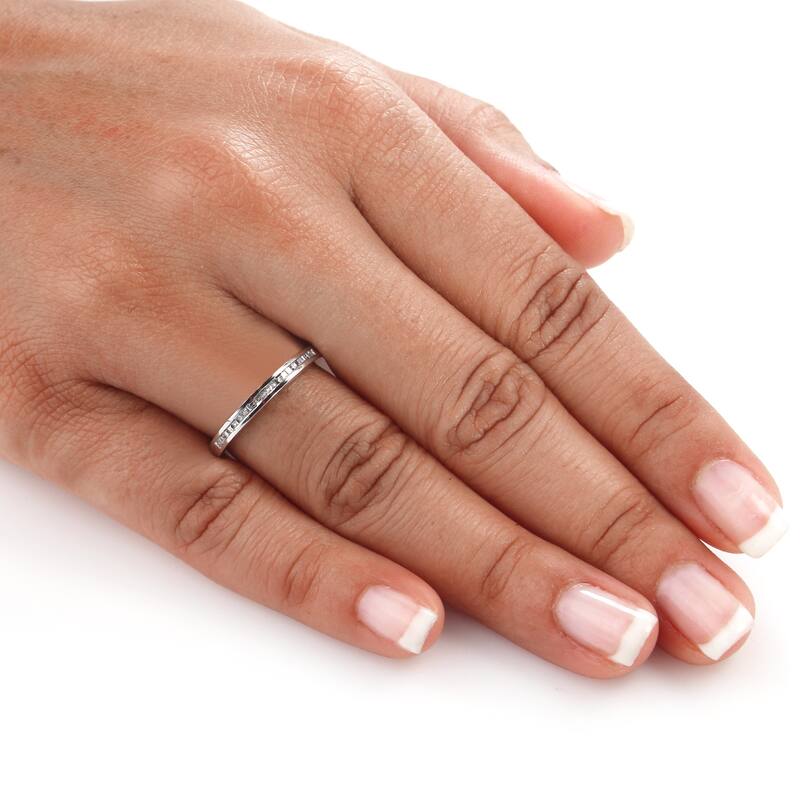 Auriya 1/3ctw Princess-cut Diamond Wedding Band 14k Gold