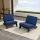 preview thumbnail 33 of 136, Outdoor Teak Wood Waterproof Armless Chair Loveseat with Cushions