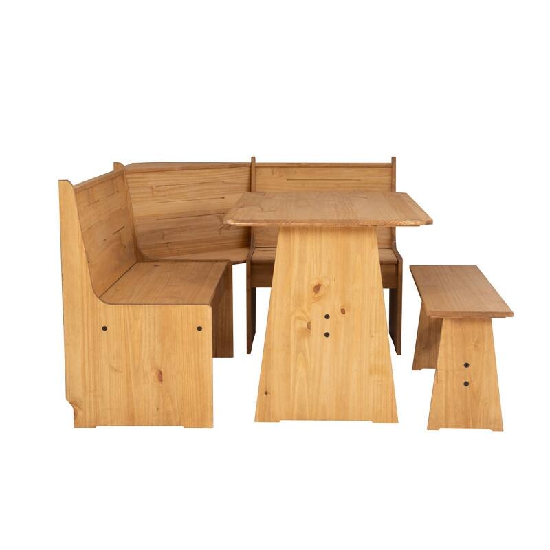 Wendell Solid Wood Corner Breakfast Nook Dining Set