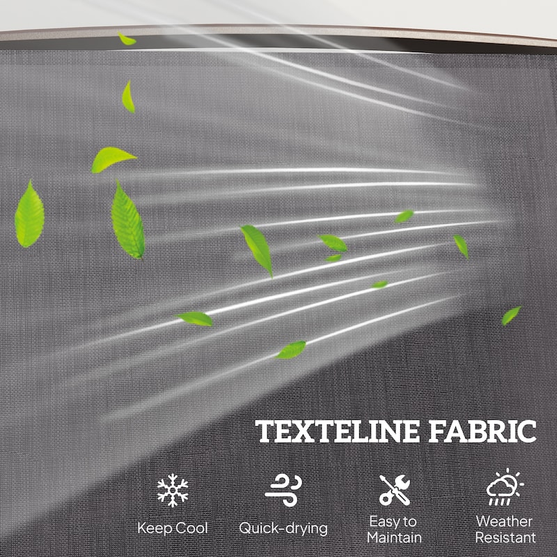 Outsunny 3-pc. Outdoor Sling Fabric Gliding Rocker Chairs w/ Table