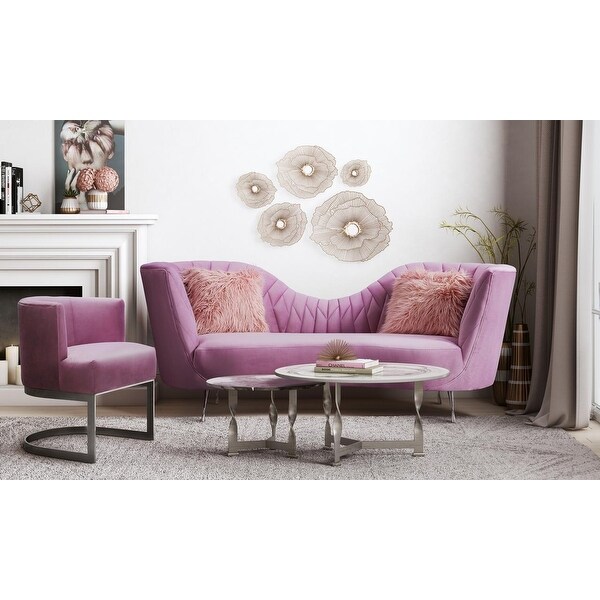 Eva Blush Velvet Sofa. Opens flyout.