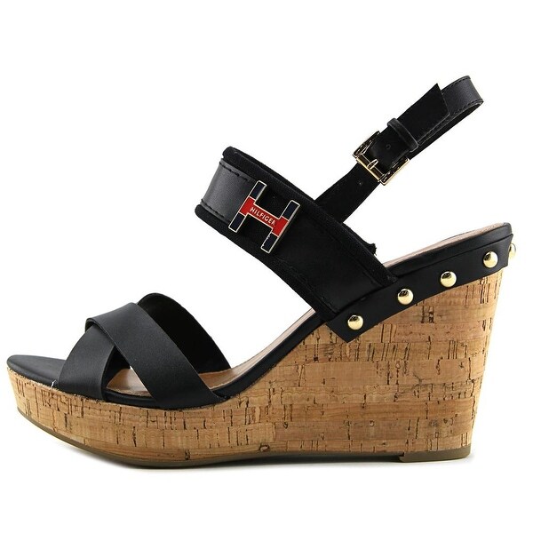 tommy hilfiger black wedges