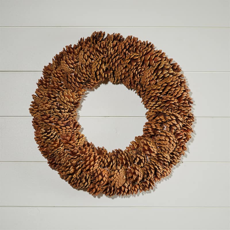 Natural Pinecone Wreath 18"D