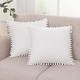 preview thumbnail 57 of 89, Deconovo Velvet Pom-poms Throw Pillow Covers 2 PCS(Cover Only) 22x22 - Gream White