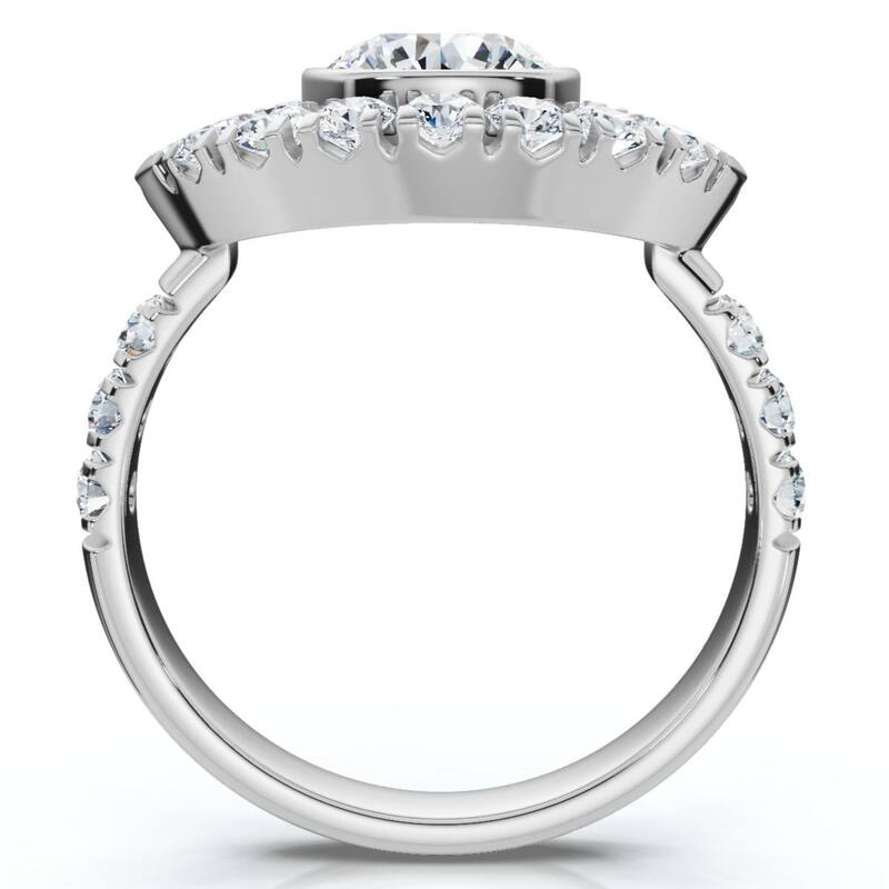 Certified 1 3/4Ct Eye Diamond Ring Gold Lab Grown