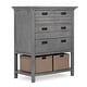 preview thumbnail 8 of 6, Evolur Waverly Tall Chest with Baskets, Rustic Grey